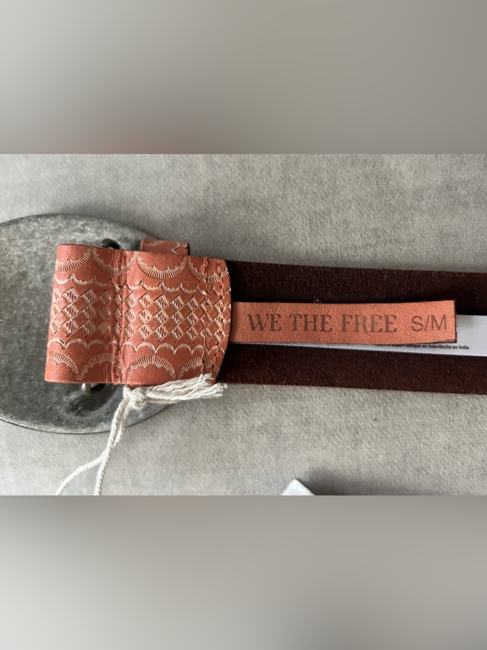 Free People Duke Concho Belt in Peachie Pie Size S/M NWT - Picture 4 of 8